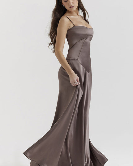 Women Black Tie Lace Up Corset Back Maxi Dress - product image 23