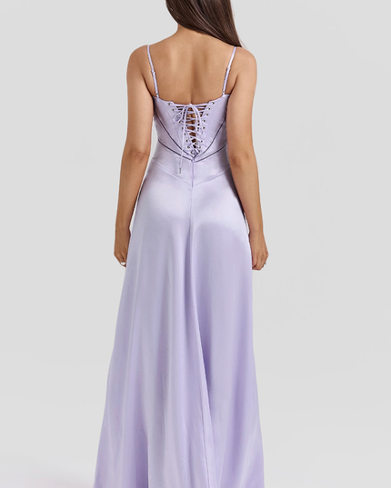 Women Black Tie Lace Up Corset Back Maxi Dress - product image 33