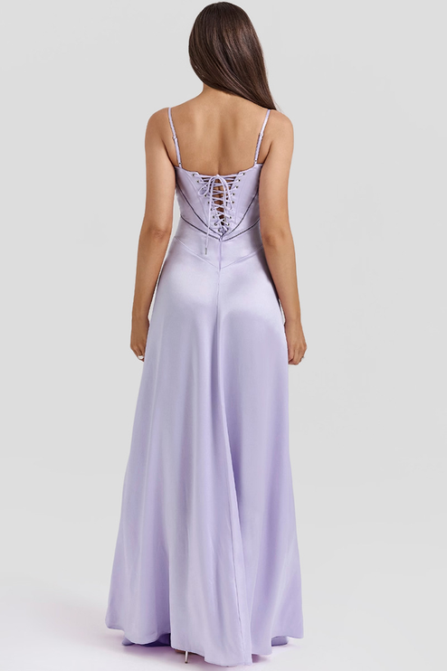 Women Black Tie Lace Up Corset Back Maxi Dress - product image 33