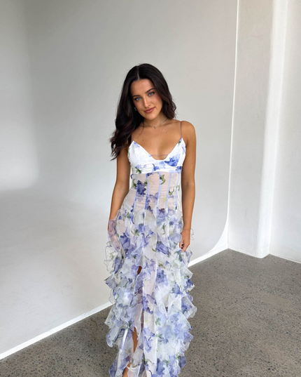 Women Floral Ruffled Spaghetti Strap Maxi Dress - product image 5