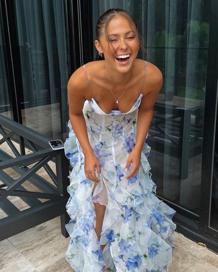 Women Floral Ruffled Spaghetti Strap Maxi Dress - product image 6