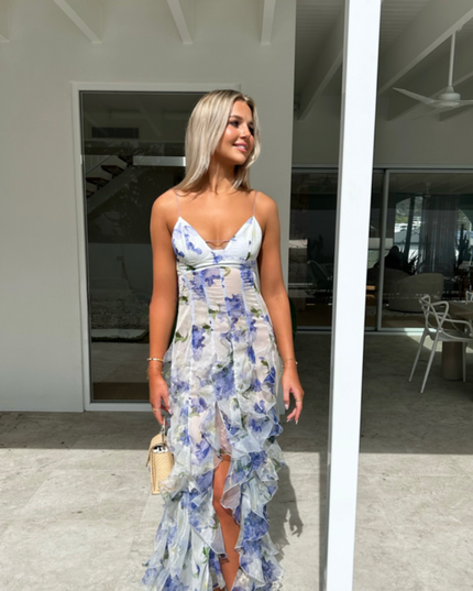 Women Floral Ruffled Spaghetti Strap Maxi Dress - product image 8