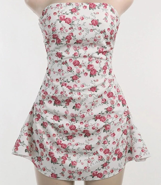 Women Floral Strapless Ruched Mini Dress - product image 8