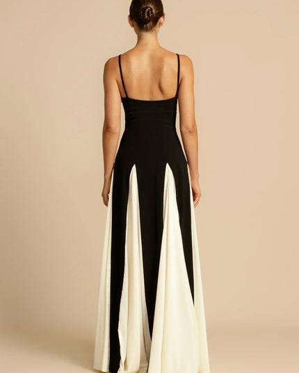 Women Formal Black White Panel Sweetheart Maxi Dress - product image 5