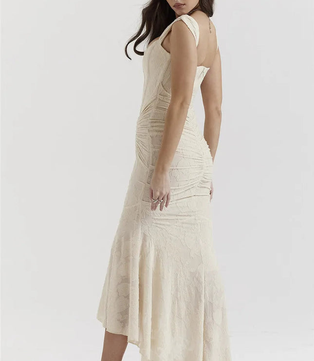 Women Formal Pink Square Neck Ruched Maxi Dress - product image 16