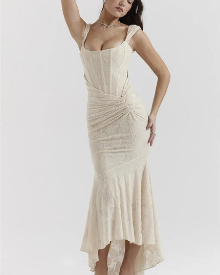Women Formal Pink Square Neck Ruched Maxi Dress - product image 8