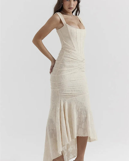 Women Formal Pink Square Neck Ruched Maxi Dress - product image 10