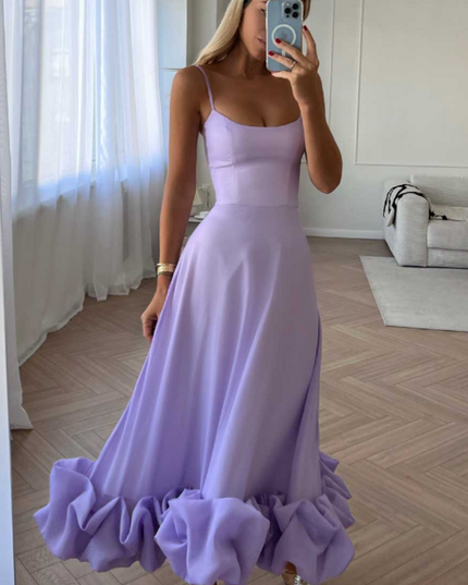 Women Graduation Scoop Neck Flounce Midi Dress - product image 4