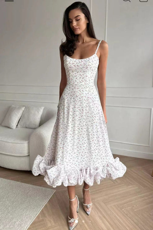 Women Graduation Scoop Neck Flounce Midi Dress - product image 12