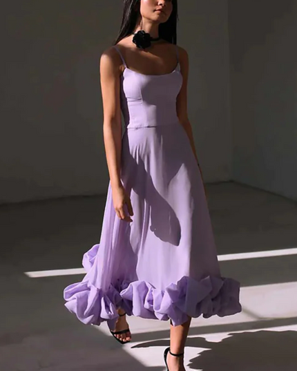 Women Graduation Scoop Neck Flounce Midi Dress - product image 1