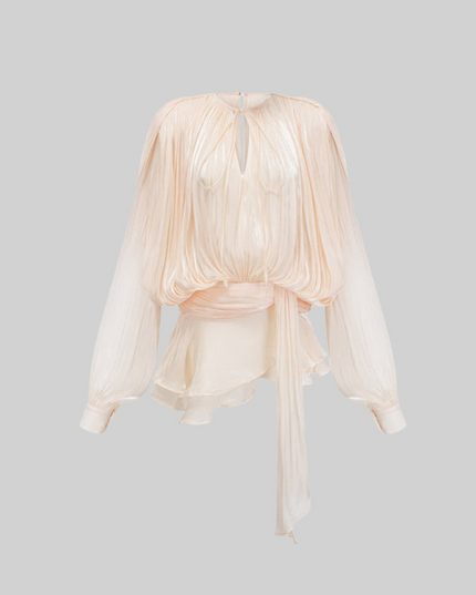 Women Long Sleeve Tie Waist Ruffled Mini Dress - product image 2