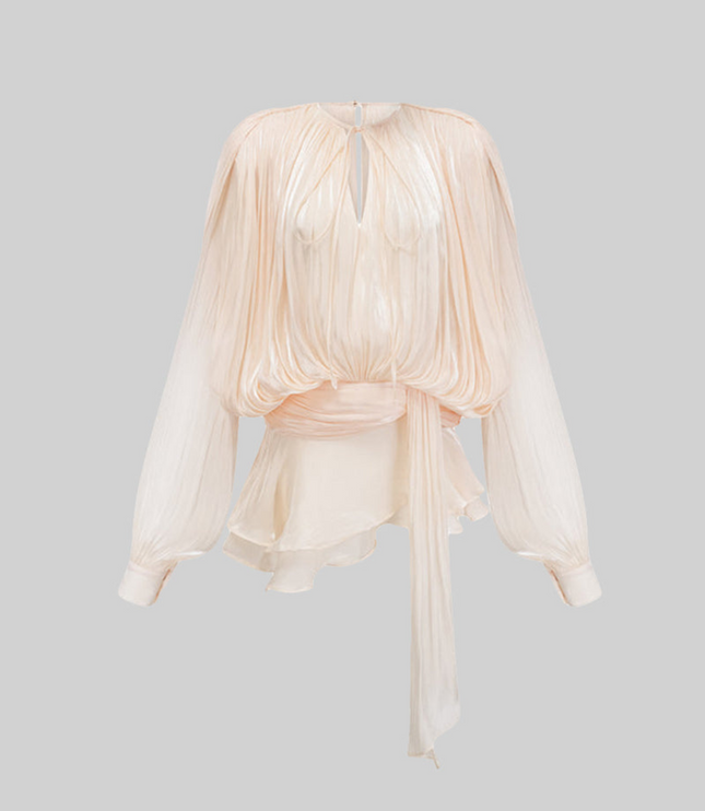 Women Long Sleeve Tie Waist Ruffled Mini Dress - product image 2