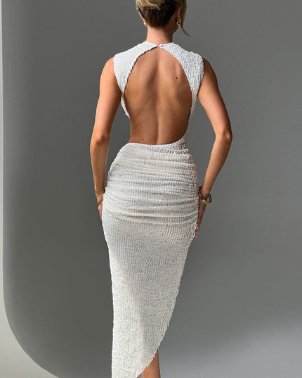 Women Sleeveless Cut Out Ruched Knit Midi Dress - product image 4