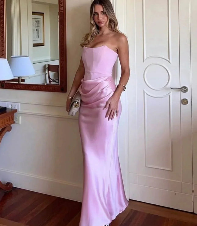 Women Strapless Corset Draped Maxi Dress - product image 13