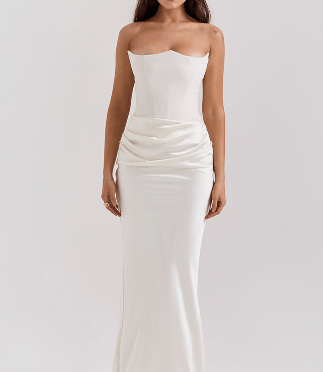 Women Strapless Corset Draped Maxi Dress - product image 9
