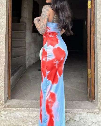 Women Strapless Floral Print Maxi Dress - product image 14