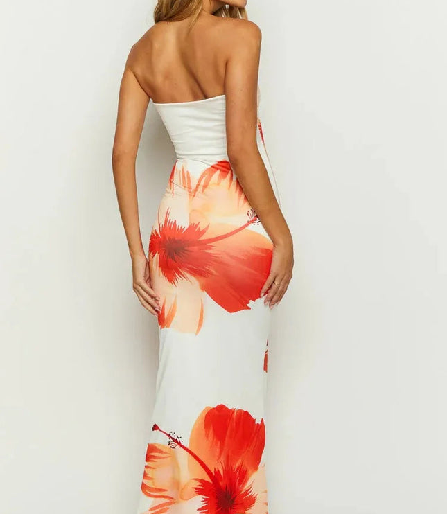 Women Strapless Floral Print Maxi Dress - product image 7