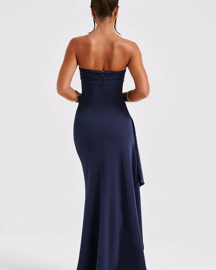 Women Strapless Side Split Ruched Maxi Dress - product image 3