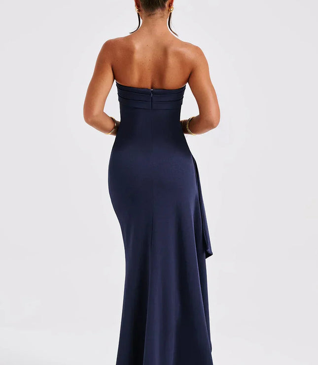 Women Strapless Side Split Ruched Maxi Dress - product image 3