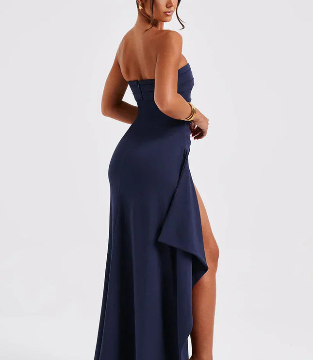 Women Strapless Side Split Ruched Maxi Dress - product image 5