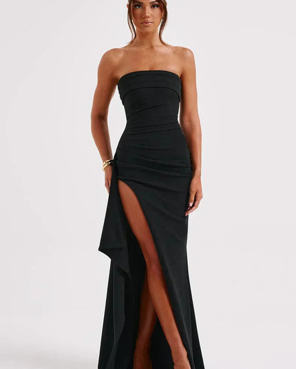 Women Strapless Side Split Ruched Maxi Dress - product image 7