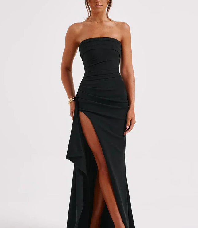 Women Strapless Side Split Ruched Maxi Dress - product image 7