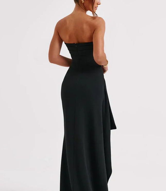 Women Strapless Side Split Ruched Maxi Dress - product image 9