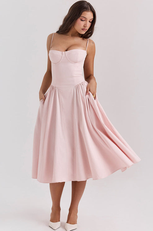 Women Sweetheart Neck Midi Dress with Pockets Midi Dress - product image 20