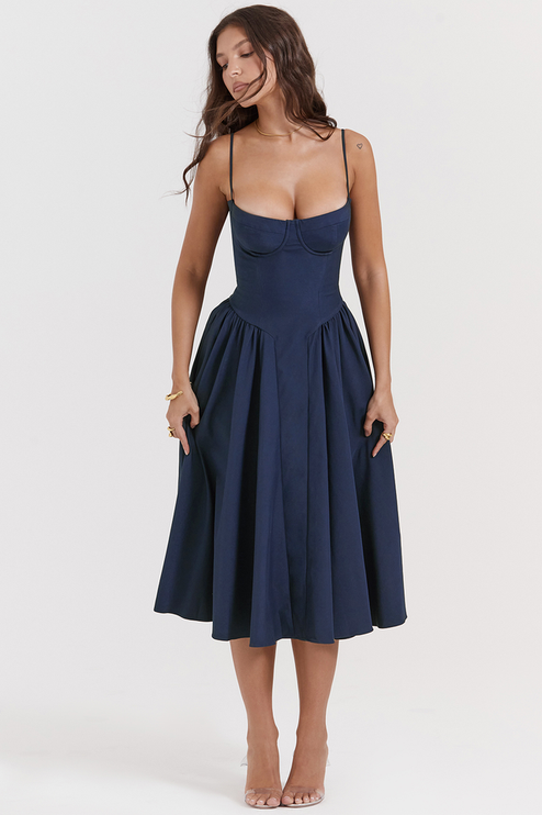 Women Sweetheart Neck Midi Dress with Pockets Midi Dress - product image 2
