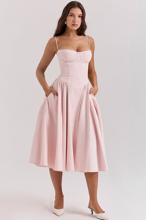 Women Sweetheart Neck Midi Dress with Pockets Midi Dress - product image 21