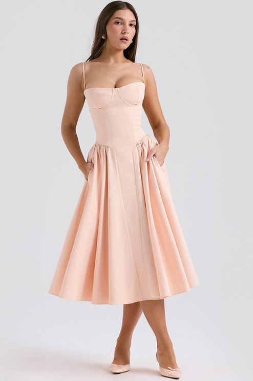 Women Sweetheart Neck Midi Dress with Pockets Midi Dress - product image 27