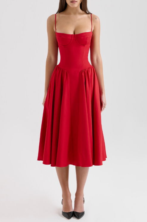 Women Sweetheart Neck Midi Dress with Pockets Midi Dress - product image 31