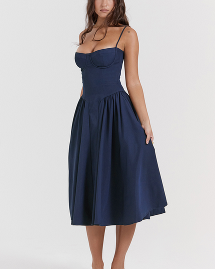 Women Sweetheart Neck Midi Dress with Pockets Midi Dress - product image 3