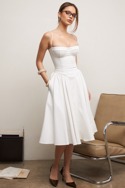 Women Sweetheart Neck Midi Dress with Pockets Midi Dress - product image 35