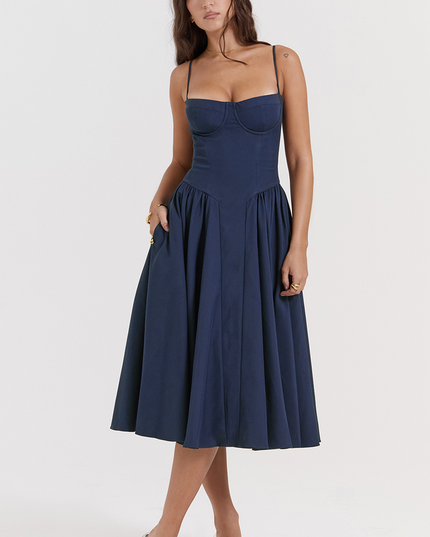 Women Sweetheart Neck Midi Dress with Pockets Midi Dress - product image 1