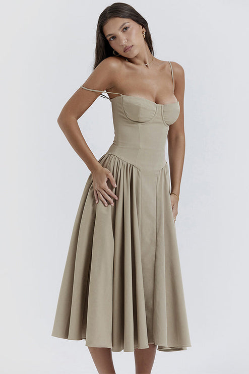 Women Sweetheart Neck Midi Dress with Side Pockets Midi Dress - product image 11