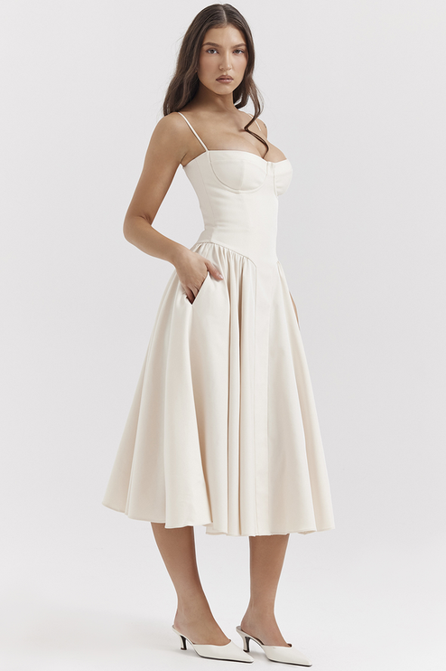 Women Sweetheart Neck Midi Dress with Side Pockets Midi Dress - product image 16