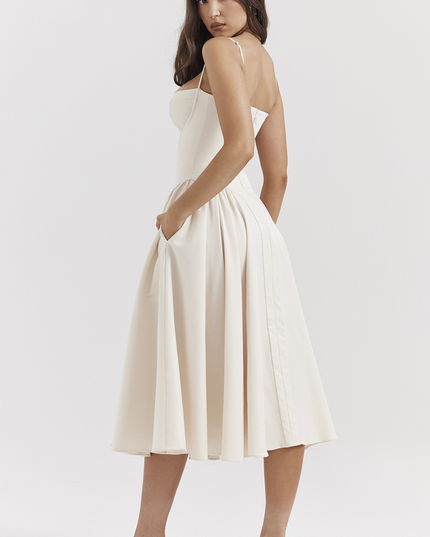 Women Sweetheart Neck Midi Dress with Side Pockets Midi Dress - product image 17