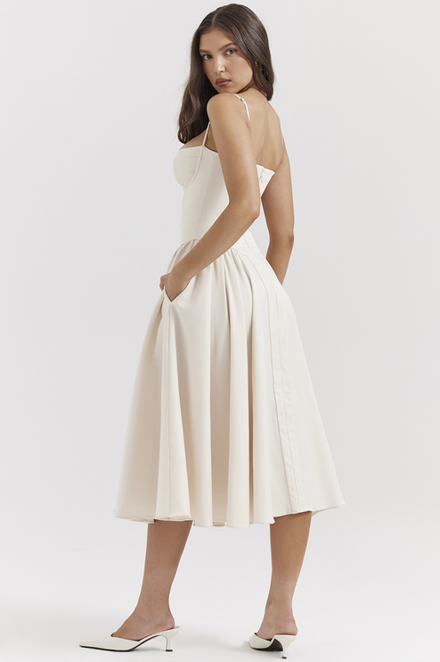 Women Sweetheart Neck Midi Dress with Side Pockets Midi Dress - product image 17