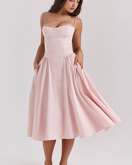 Women Sweetheart Neck Midi Dress with Side Pockets Midi Dress - product image 20