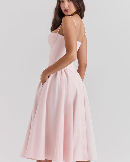Women Sweetheart Neck Midi Dress with Side Pockets Midi Dress - product image 24