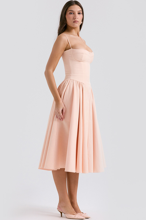 Women Sweetheart Neck Midi Dress with Side Pockets Midi Dress - product image 28