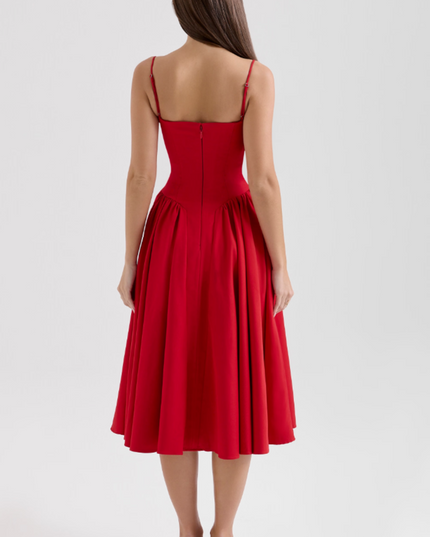 Women Sweetheart Neck Midi Dress with Side Pockets Midi Dress - product image 33