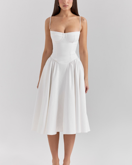 Women Sweetheart Neck Midi Dress with Side Pockets Midi Dress - product image 34