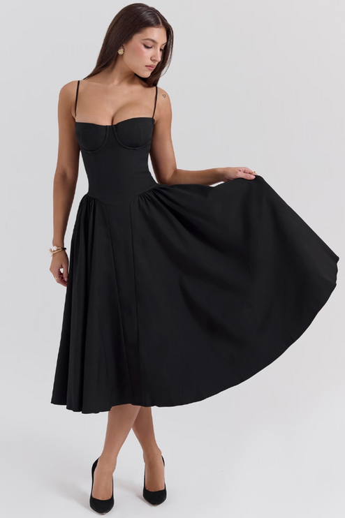 Women Sweetheart Neck Midi Dress with Side Pockets Midi Dress - product image 39
