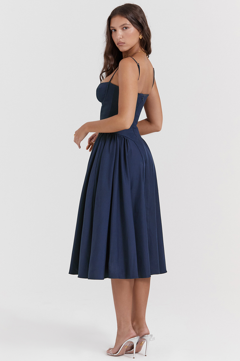 Women Sweetheart Neck Midi Dress with Side Pockets Midi Dress - product image 5